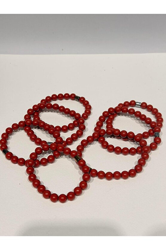 Zinobar (Zinober) Doğaltaş bileklik (8mm)