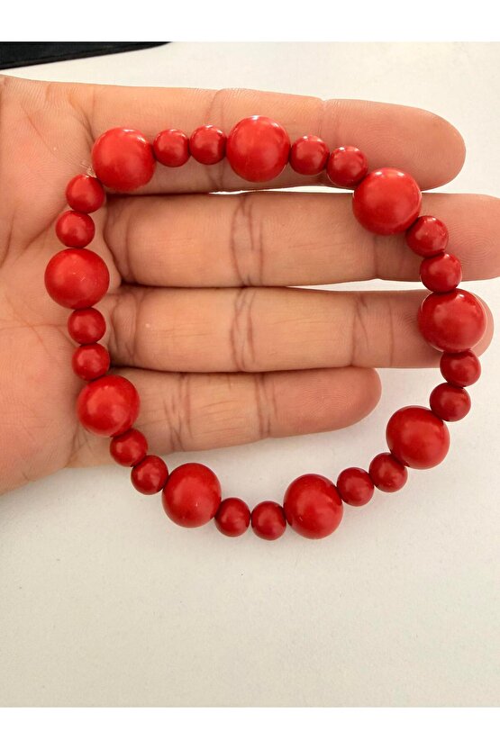 Zinobar (Zinober) Doğaltaş Bileklik