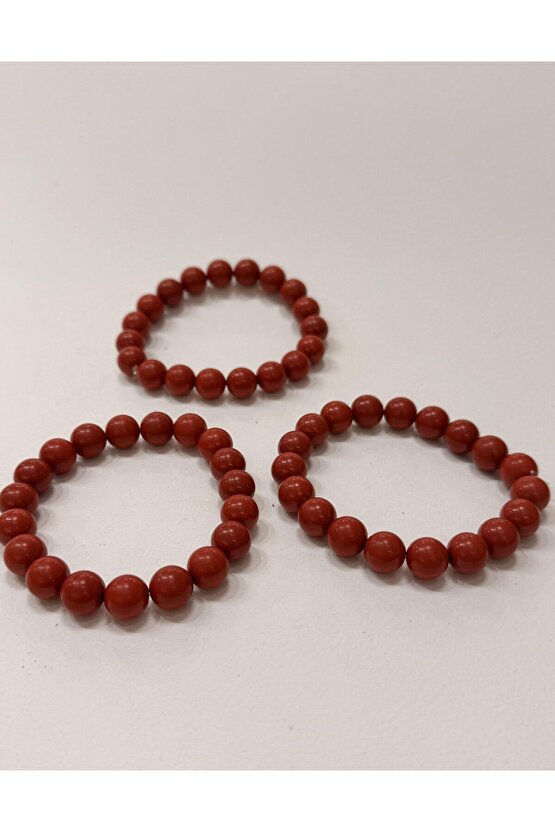 Zinobar (Zinober) Doğaltaş bileklik ( 10 mm)