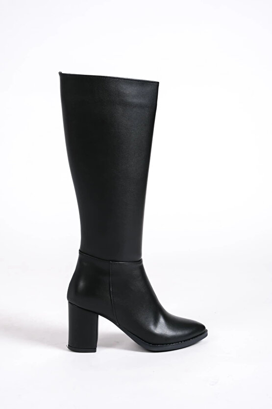 FIORELLA Bağcıksız Fermuarlı Ortopedik Taban Kadın Çizme CST - Siyah