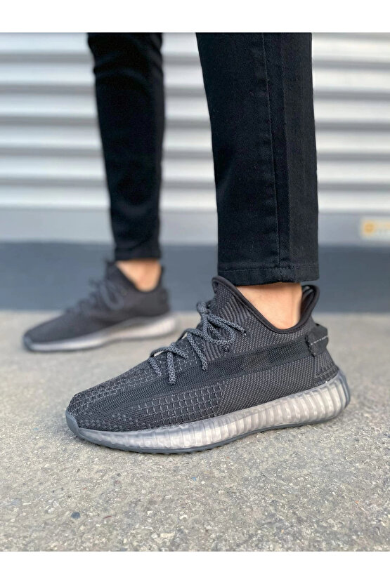 ARJY305 Pulse Bağcıklı Triko Kumaş Erkek Günlük Spor Ayakkabı TBT - Siyah