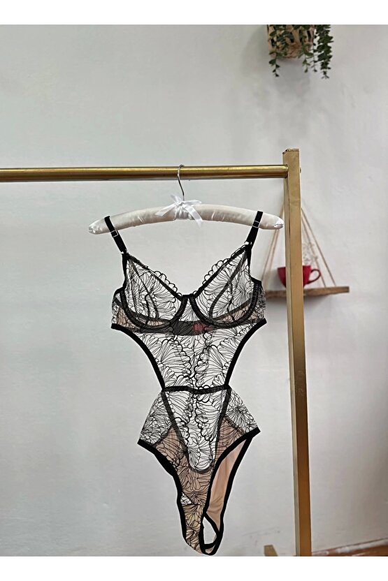 Siyah Balenli Bodysuit İç Çamaşırı
