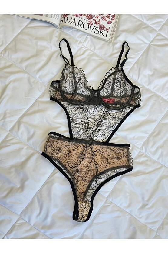 Siyah Balenli Bodysuit İç Çamaşırı