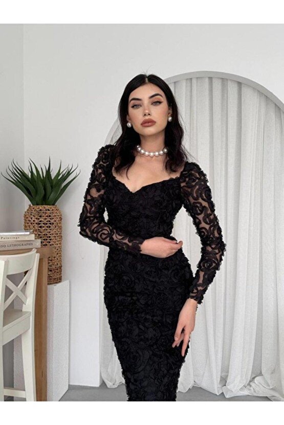 Folers Çiçek Desenli Elbise