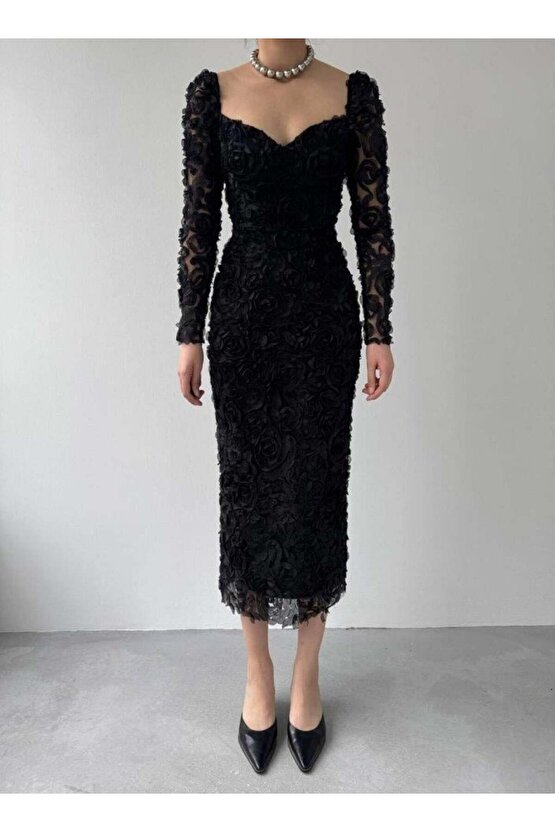 Folers Çiçek Desenli Elbise