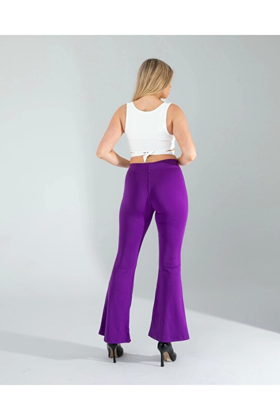 Mor İspanyol Paça Tayt
