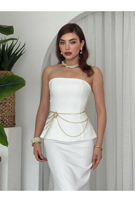 Spas Straplez Elbise