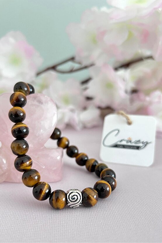 8 MM HAKİKİ KAPLAN GÖZÜ TAŞINDAN ERKEK HEDİYELİK BİLEKLİK-33 LÜ TESBİH VE ANAHTARLIK ÜÇLÜ SET