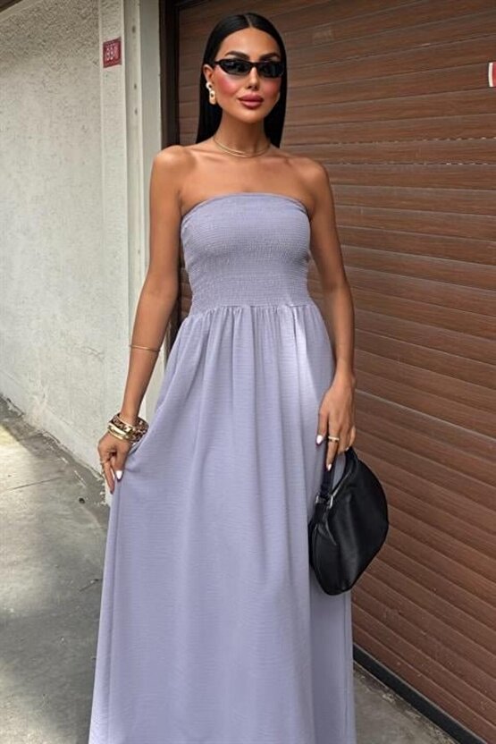 Göğsü Gipeli Straplez Elbise 2878