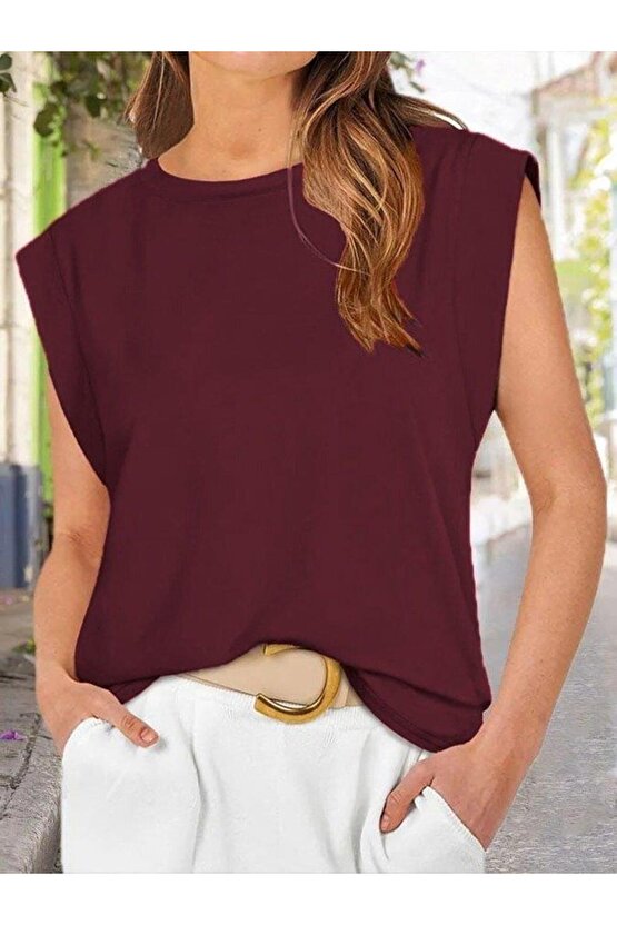 Kadın Kısa Kollu Bisiklet Yaka Viskon Bluz