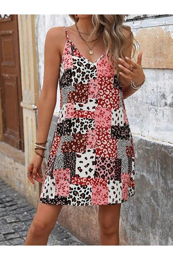 Kadın Ip Askılı V Yakalı Süprem Elbise