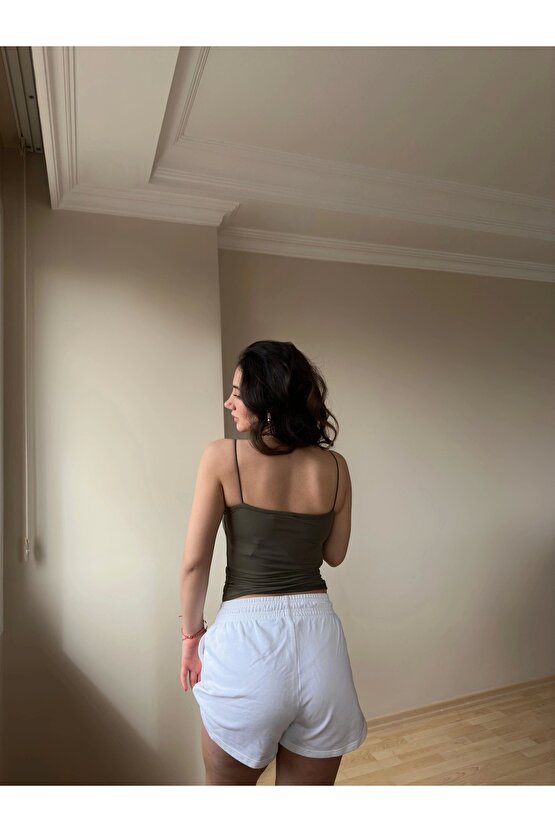 Haki ZRA Model Poliamid İp Askı Bluz