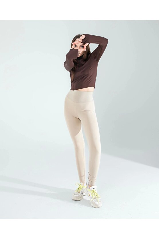 Kahve Renkli Parmak Geçmeli Spor Body