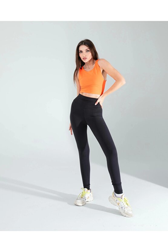 Turuncu Kalin Askili Scuba Kumas Crop – Uygun Fiyatlı, Hızlı Kargo, - Şık Tasarım