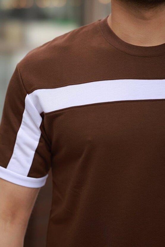 Erkek şerit Detaylı Kısa Kollu T-shirt