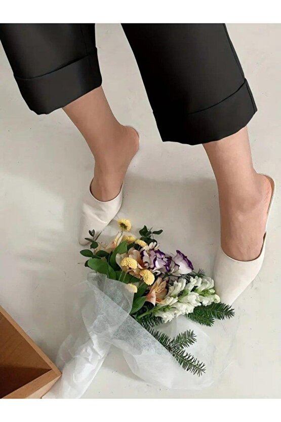 Kadın Yüksek Bel Cepli Atlas Pantolon