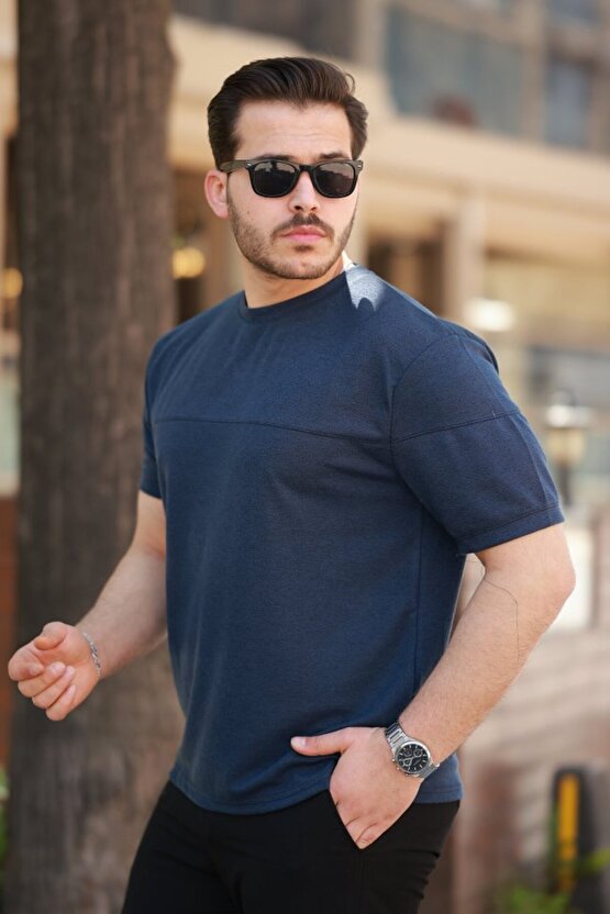 munn collection Erkek Oversize Bisiklet Yaka Kısa Kollu T-shirt