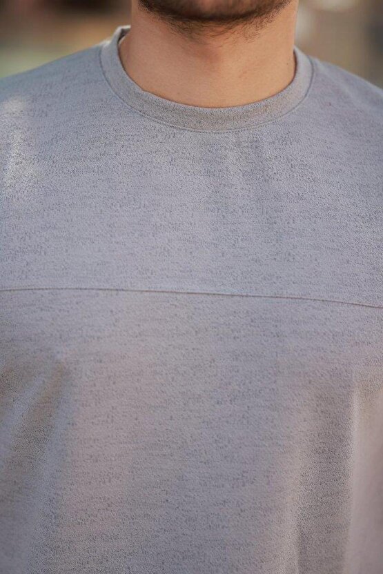 Erkek Oversize Bisiklet Yaka Kısa Kollu T-shirt