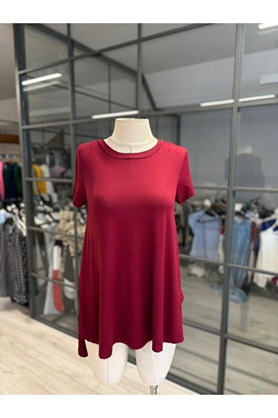 Kadın Türlü Viskon Kumaş Yırtmaç Detaylı Bluz