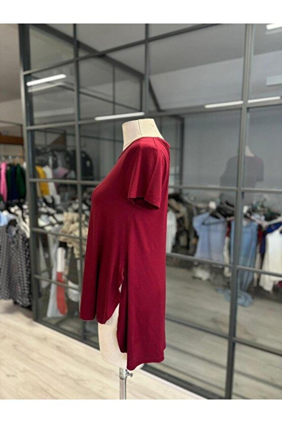 Kadın Türlü Viskon Kumaş Yırtmaç Detaylı Bluz