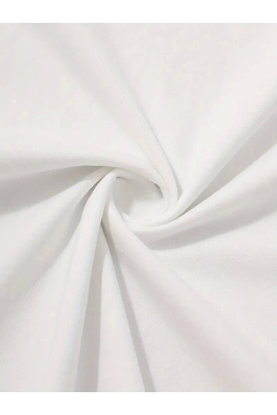 Baskılı Oversize Bisiklet Yaka T-shirt - Beyaz