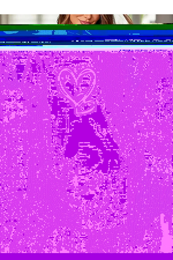 MDB Kadın Kısa Kollu Bisiklet Yaka Kalp Desenli Viskon Elbise