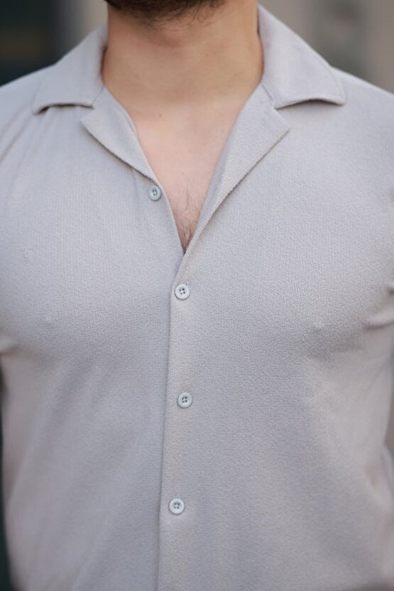 munn collection Erkek Kısa Kollu örme Kumaş Pamuklu Gömlek