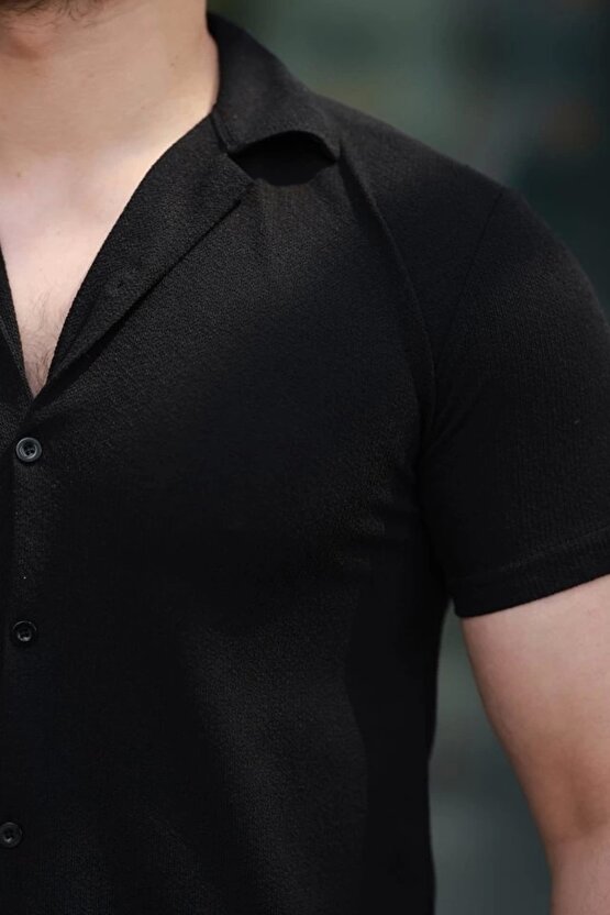 Erkek Kısa Kollu örme Kumaş Pamuklu Gömlek