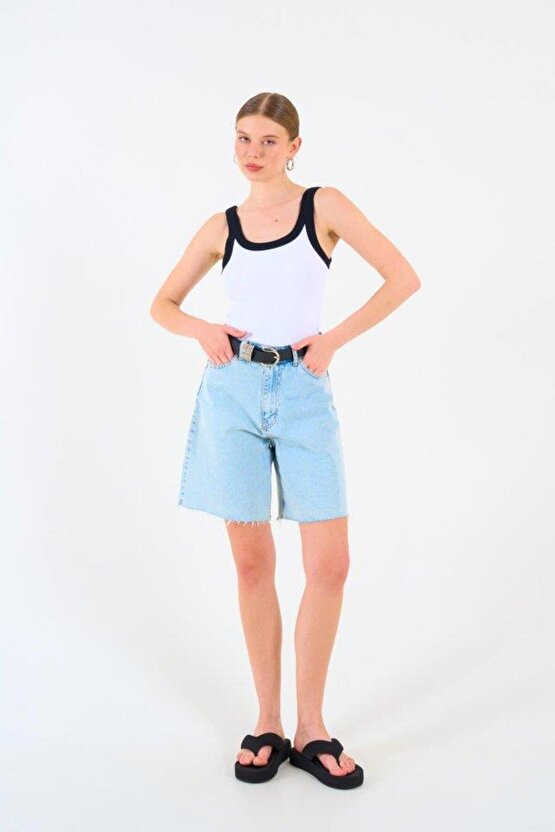 İki Renkli Atlet - Beyaz-Siyah