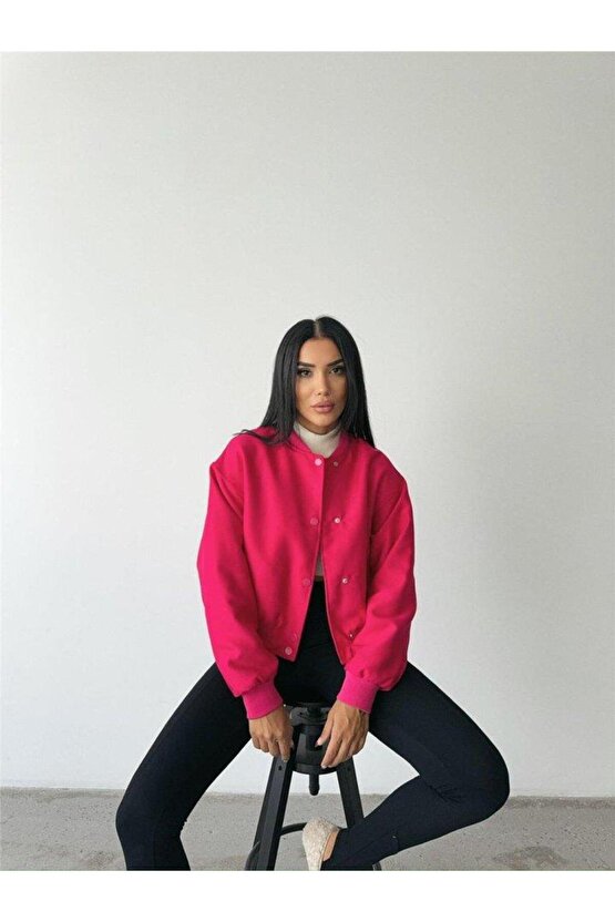 BOMBER MONT CYRUS KUMAŞ - Fuşya