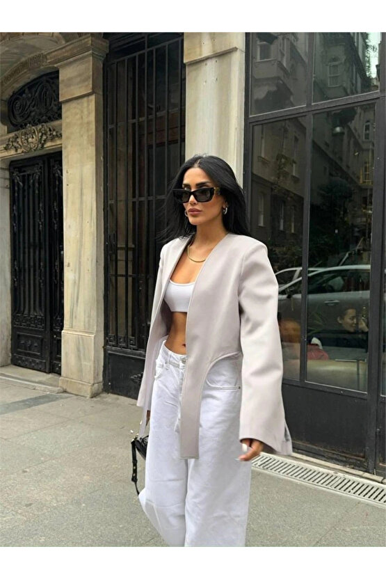 CROP CEKET BAĞAMA KUYRUKU Gri