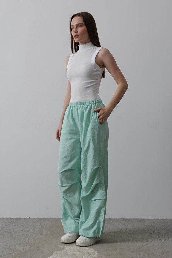 Paraşüt Cargo Pantolon - Mint -COLLECTION