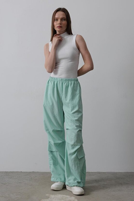 Paraşüt Cargo Pantolon - Mint -COLLECTION