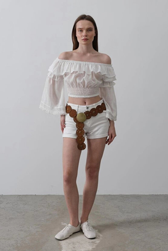 Bluz - Beyaz Beyaz Kadın  Kız bluz şık rahat