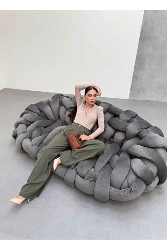 230 Gr Poly Viscose Full Lycra Pileli Palazzo Pantolon