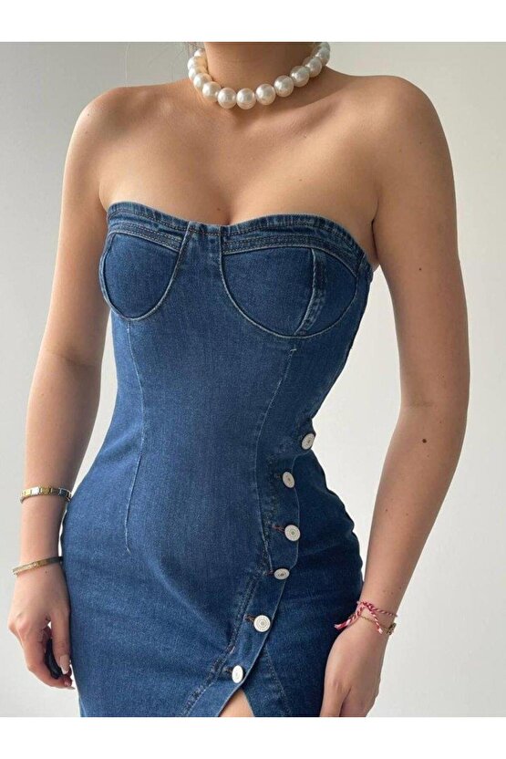 Nerg Düğme Detaylı Elbise