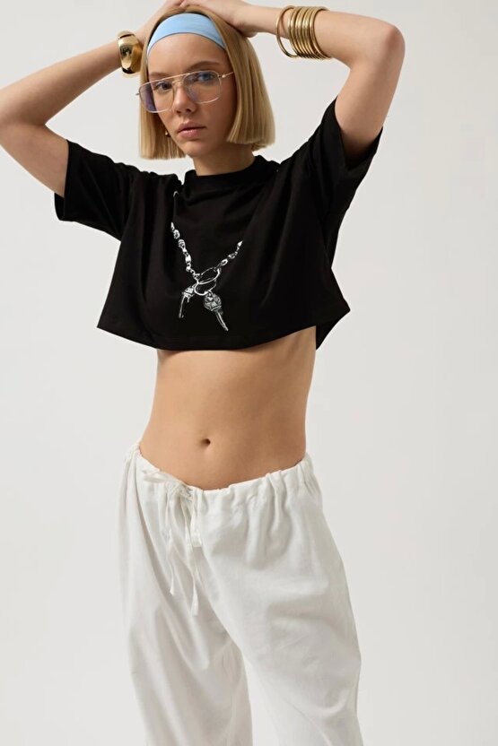 Baskılı Crop Thirt