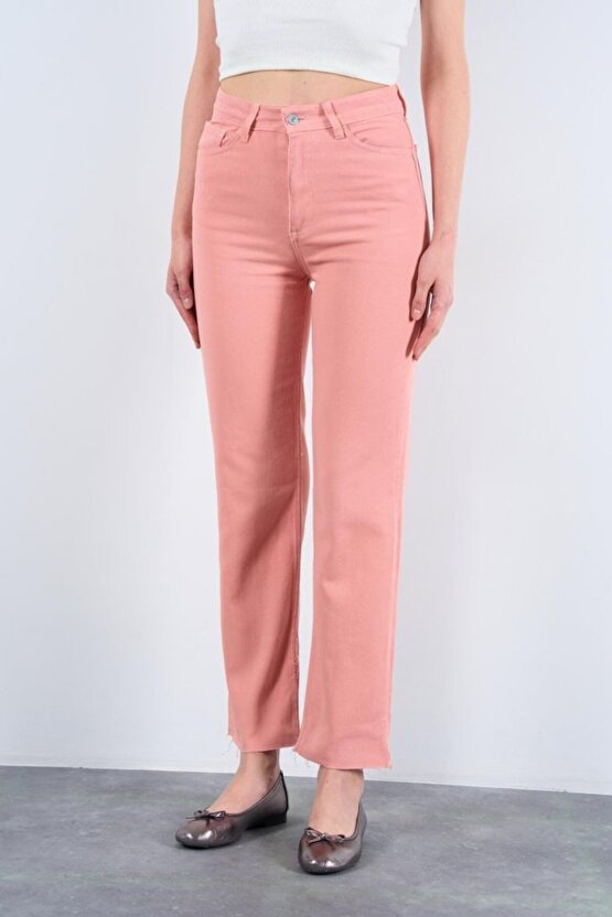 Edolika Strong Düz Pantolon - Pudra