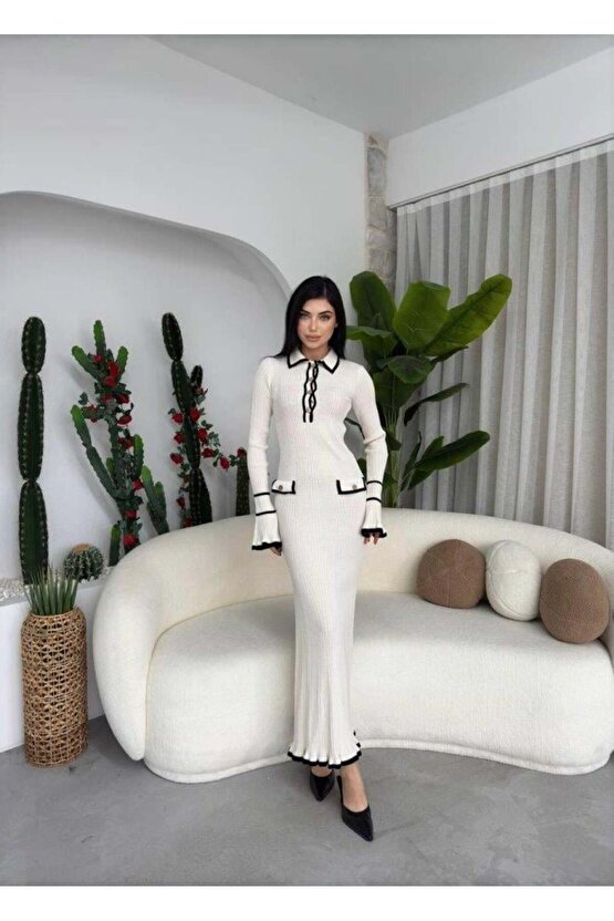 Wale Cep Detaylı Elbise