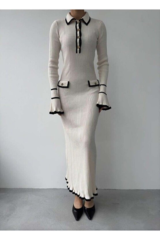 Wale Cep Detaylı Elbise