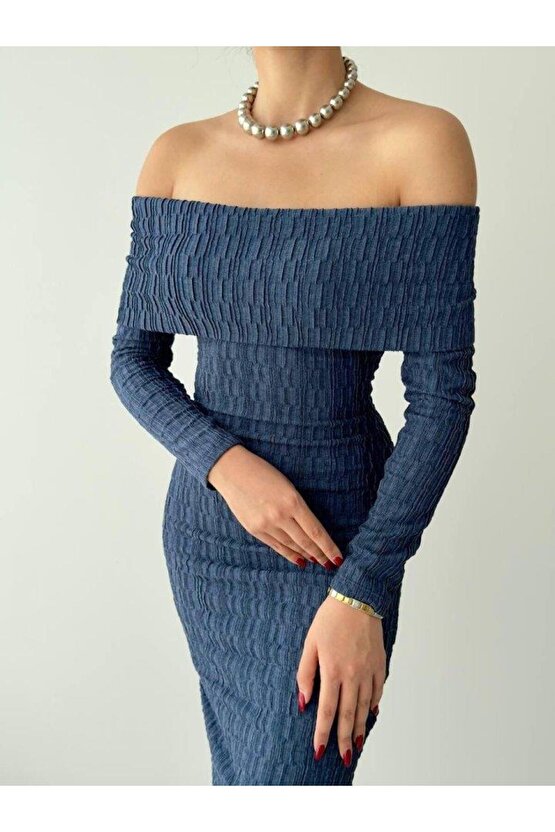 Ovieda Madonna Yaka Elbise