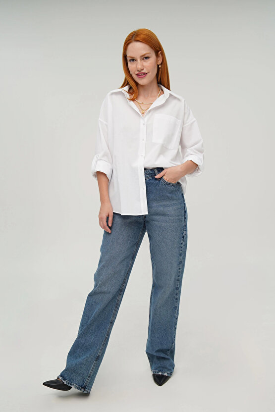 Tek Cepli Ekru Gömlek