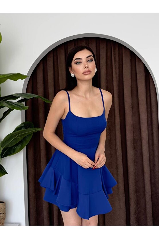Gökyüzü Moda Common İp Askılı Elbise