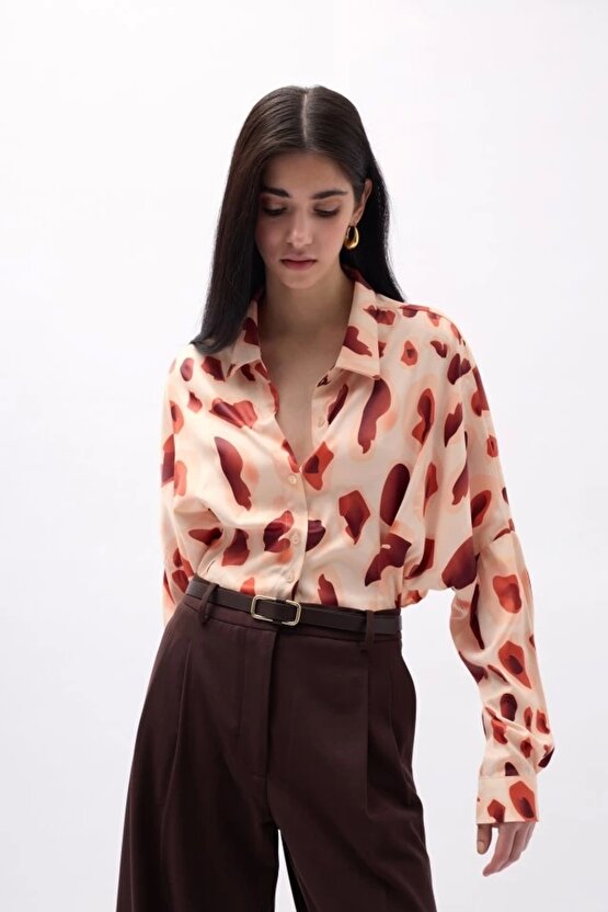 Desenli Crop Gömlek