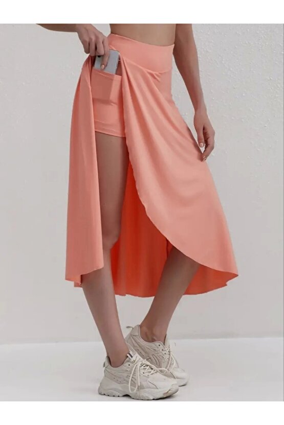 Kadın Cep Detay Taytlı Sandy Etek