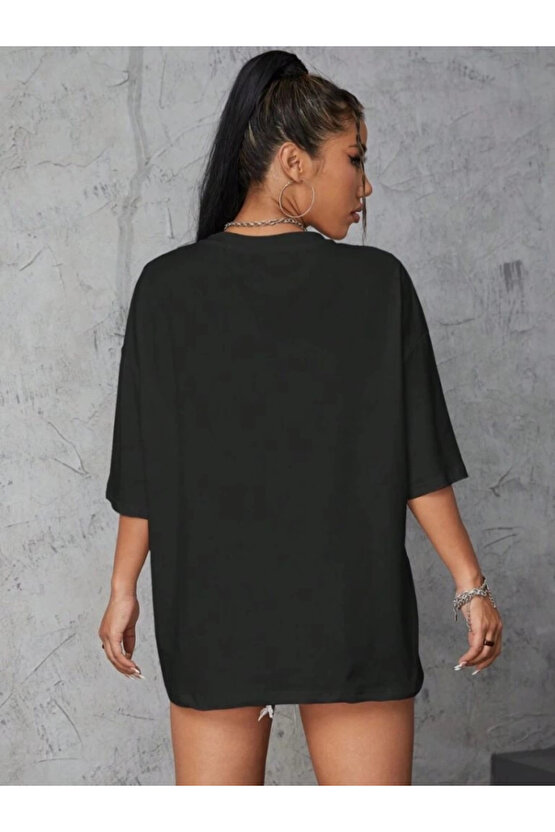 MDB Baskılı Oversize Tshirt iyah