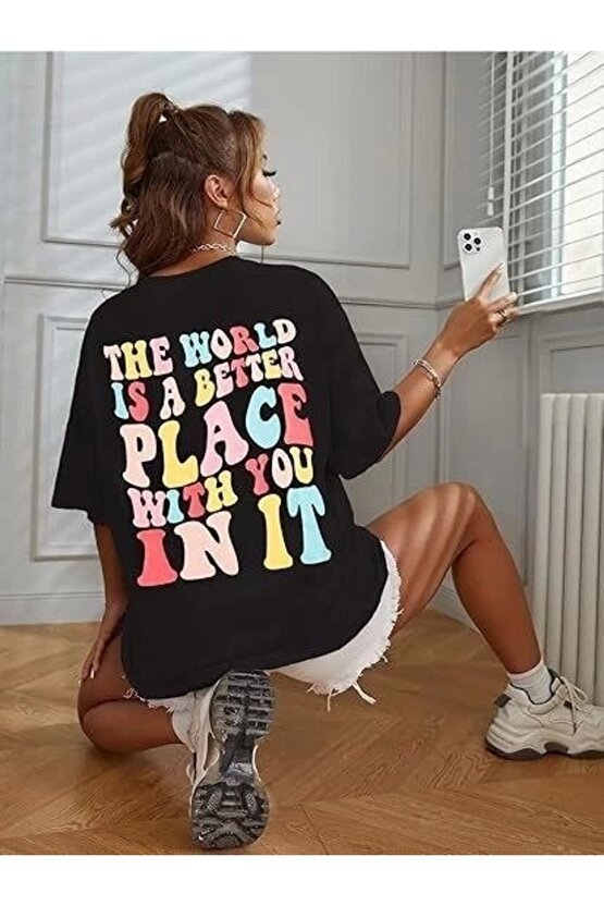 Bisiklet Yaka Baskılı Tshirt iyah