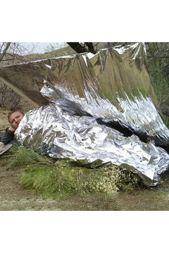 130x210cm Folyo Mylar Termal Battaniye Sizi Sıcak Tutar Acil Termal Battaniye Vücut Isısını Korur...