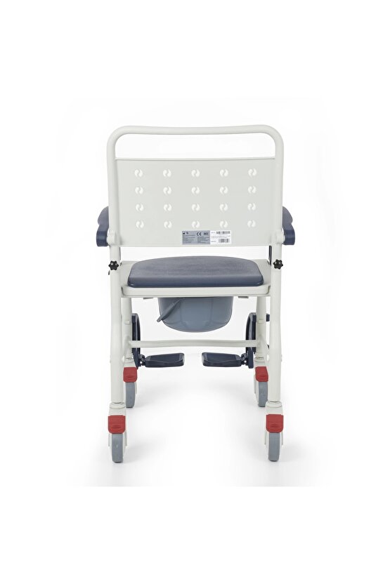 Banyo ve Tuvalet Sandalyesi Lacivert | Plastik Gövde, Lazımlıklı, Frenli Teker DM-8088A