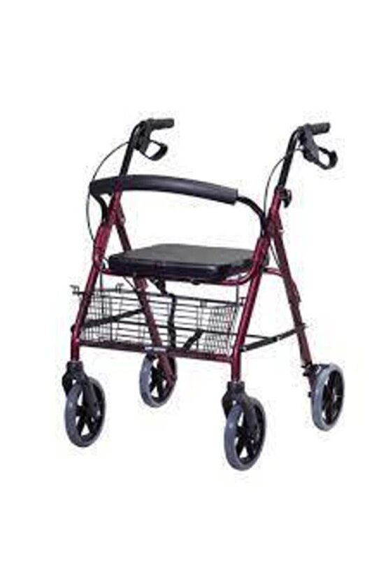 Arkalıklı Tekerlekli Yürüteç Walker Hasta Yürüteci Rollatör